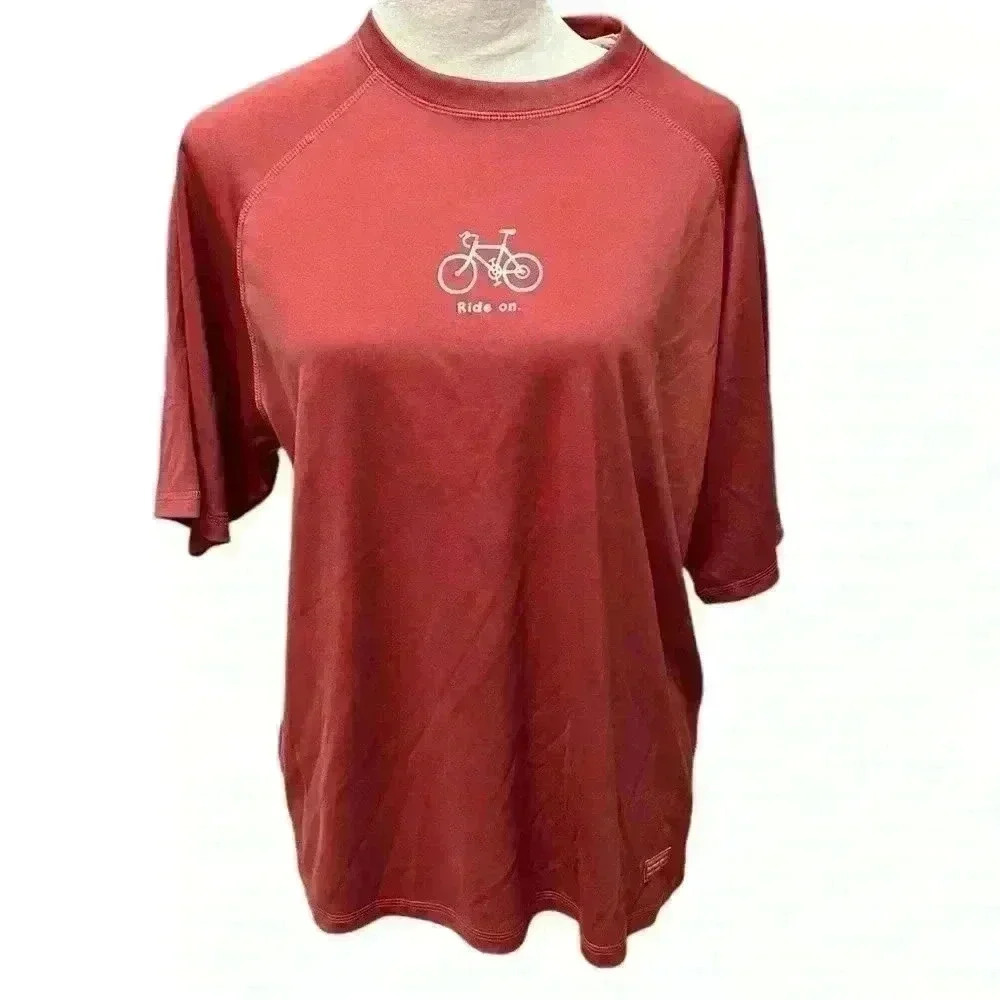 Good Tech Life is Good Women’s Medium RIDE ON Bicycle Short Sleeve Tee NWT
